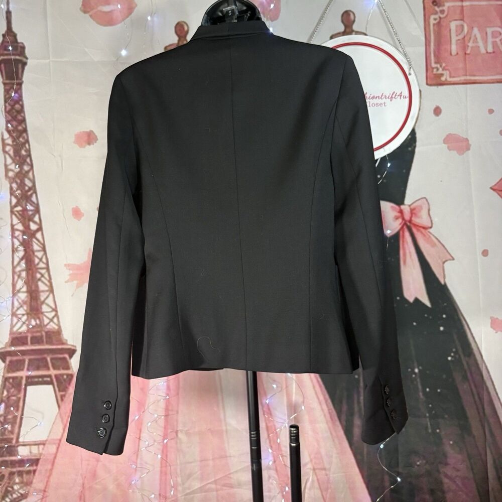 VINCE black  Blazer / Jacket  Size 8 Fully  Lined Lapel Open Front - Picture 6 of 12